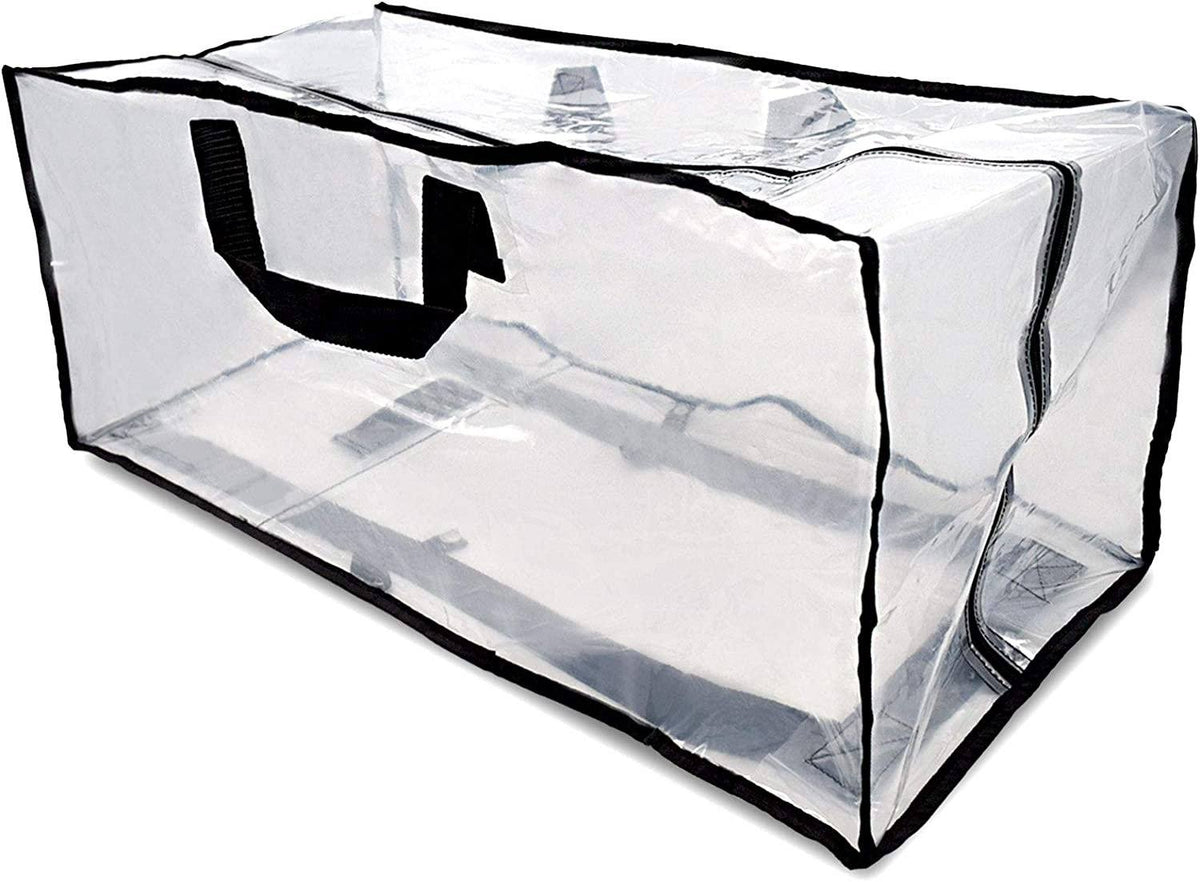 6 Pack Clear Plastic Pillow Carry Storage Bag / Carrier with Handles 70x50cm