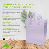 10x5x13 Medium Frosted Lilac Purple Plastic Bags with Handles