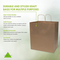 14x10x16.75 Brown Paper Bags with Handles