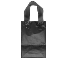 6x3x9 Extra Small Frosted Black Plastic Bags with Handles