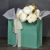 16x6x12 Large Green Paper Bags with Handles