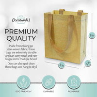 Reusable Gold Glitter Gift Bags