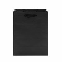 8x4x10 Small Black Paper Bags with Ribbon Handles