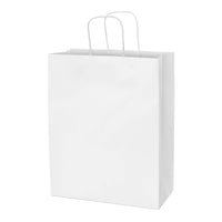 10x5x13 Medium White Paper Bags with Handles