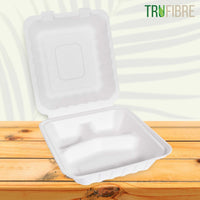 8x8 White Clamshell Containers