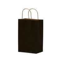 6x3x9 Extra Small Black Paper Bags with Handles