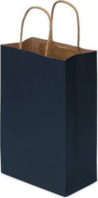 6x3x9 Extra Small Navy Blue Paper Bags with Handles