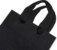 6x3x9 Extra Small Black Paper Bags with Ribbon Handles