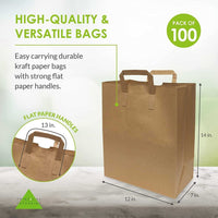 12x7x14 Large Flat Handle Paper Bags