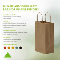 6x3x9 Extra Small Brown Paper Bags with Handles