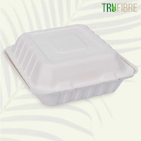 8x8 White Clamshell Containers