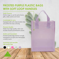 8x4x10 Small Frosted Lilac Purple Plastic Bags with Handles