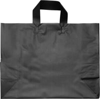 16x6x12 Large Frosted Black Plastic Bags with Handles