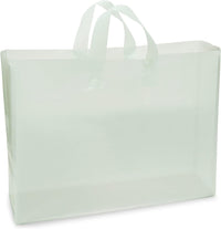 16x6x12 Large Frosted Mint Plastic Bags with Handles