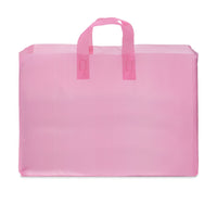 16x6x12 Large Frosted Pink Plastic Bags with Handles