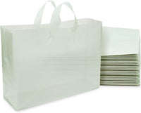 16x6x12 Large Frosted Mint Plastic Bags with Handles