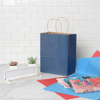 8x4x10 Small Navy Blue Paper Bags with Handles