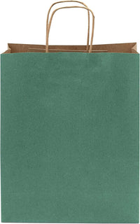 10x5x13 Medium Green Paper Bags with Handles