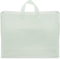 16x6x12 Large Frosted Mint Plastic Bags with Handles