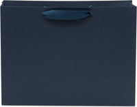 16x6x12 Large Navy Blue Paper Bags with Ribbon Handles