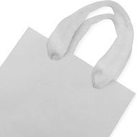 6x3x9 Extra Small White Paper Bags with Ribbon Handles