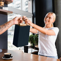 8x4x10 Small Navy Blue Paper Bags with Handles