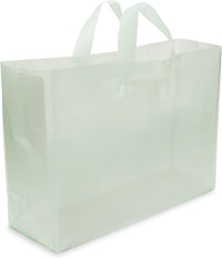 16x6x12 Large Frosted Mint Plastic Bags with Handles