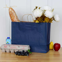 16x6x12 Navy Blue Paper Bags with Handles