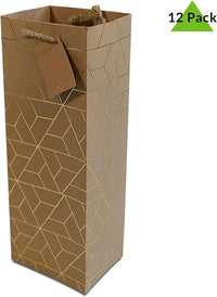 Gold Pattern Brown Kraft Gift Bags