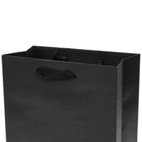 8x4x10 Small Black Paper Bags with Ribbon Handles