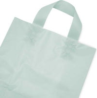 10x5x13 Medium Frosted Mint Plastic Bags with Handles