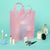 10x5x13 Medium Frosted Pink Plastic Bags with Handles