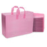 16x6x12 Large Frosted Pink Plastic Bags with Handles