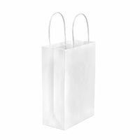 6x3x9 Extra Small White Paper Bags with Handles