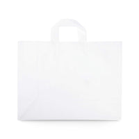 16x6x12 Large Frosted White Plastic Bags with Handles