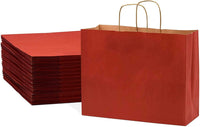 16x6x12 Large Red Paper Bags with Handles