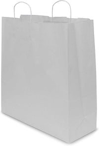 18x7x18.75 Extra Large White Paper Bags with Handles