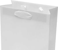 8x4x10 Small White Paper Bags with Ribbon Handles