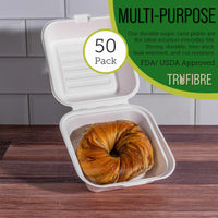 6x6 White Clamshell Containers