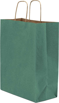 10x5x13 Medium Green Paper Bags with Handles