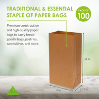 6 LB SOS Paper Lunch Bags