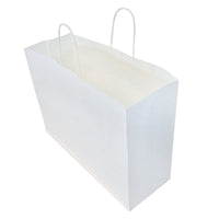 16x6x12 Large White Paper Bags with Handles