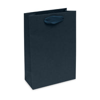 6x3x9 Extra Small Navy Blue Paper Bags with Ribbon Handles