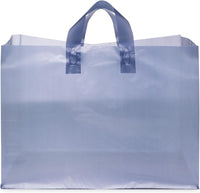 16x6x12 Large Frosted Navy Blue Plastic Bags with Handles