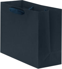 16x6x12 Large Navy Blue Paper Bags with Ribbon Handles