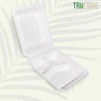 8x8 White Clamshell Containers