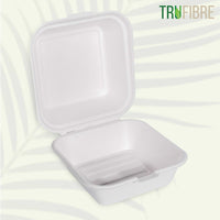 6x6 White Clamshell Containers