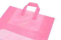 16x6x12 Large Frosted Pink Plastic Bags with Handles