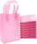 6x3x9 Extra Small Frosted Pink Plastic Bags with Handles