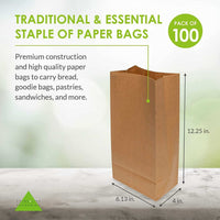 8 LB SOS Paper Lunch Bags